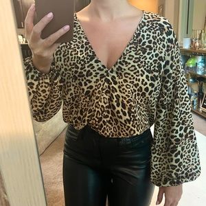 Forever 21 Cheetah Blouse Top